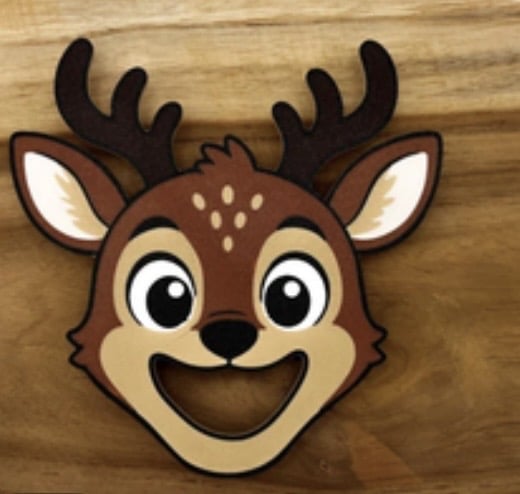 3D Printed Deer Feeding Face - Great woodland or Christmas activity