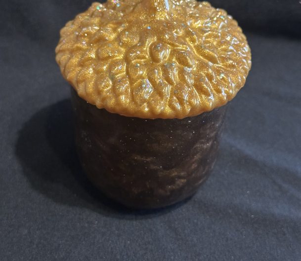 Resin Acorn Pot With Lid - Great For Autumn, Seasons Or Halloween Play Or Projects