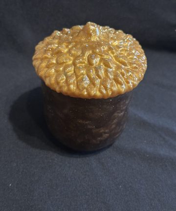 Resin Acorn Pot With Lid - Great For Autumn, Seasons Or Halloween Play Or Projects - Image 1