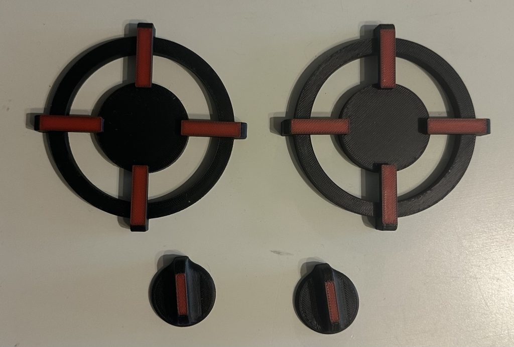 3D Printed 2 x Play Hob Plates & Knobs - Great For Adding To A Mud Kitchens Or Ikea Flisat Lids Or Play Kitchens