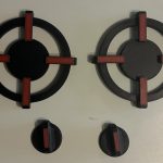 3D Printed 2 x Play Hob Plates & Knobs - Great For Adding To A Mud Kitchens Or Ikea Flisat Lids Or Play Kitchens