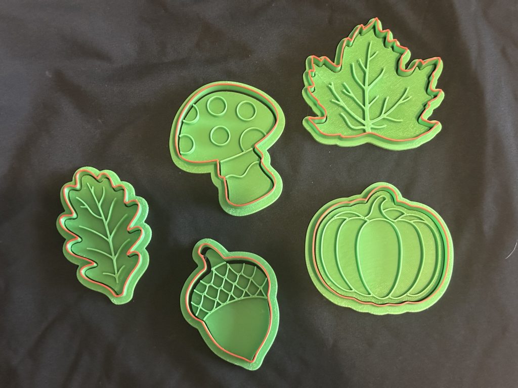 3D Printed Autumn Cookie Cutters – Ideal For Play Dough, Clay Or Sand Play, Also Great For Autumn, Halloween Or Seasons Projects
