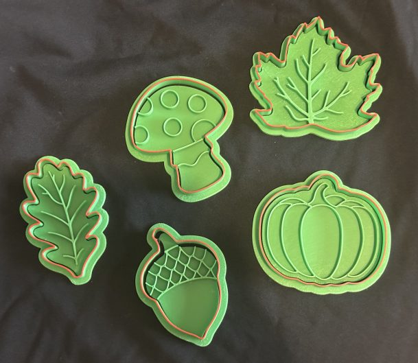 3D Printed Autumn Cookie Cutters – Ideal For Play Dough, Clay Or Sand Play, Also Great For Autumn, Halloween Or Seasons Projects