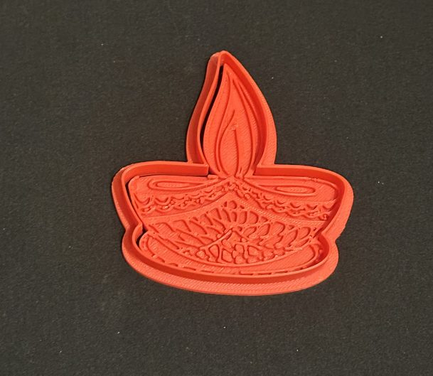 3D Printed Diwali Lamp Cookie Cutter – Ideal For Play Dough, Clay Or Sand Play, Also Great For Diwali Or Religious Projects