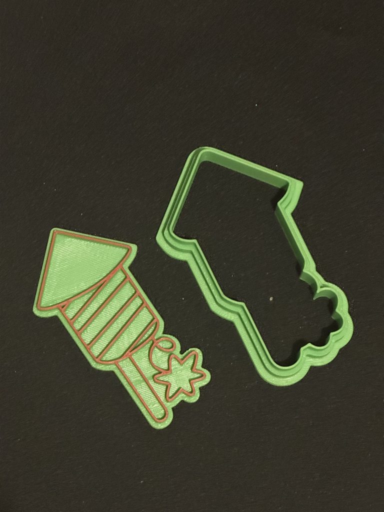 3D Printed Firework Rocket Cookie Cutter - Ideal For Play Dough Or Modelling Clay Firework, Bonfire Or Guy Fawkes Play