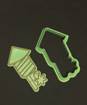 3D Printed Firework Rocket Cookie Cutter - Ideal For Play Dough Or Modelling Clay Firework, Bonfire Or Guy Fawkes Play - Image 2