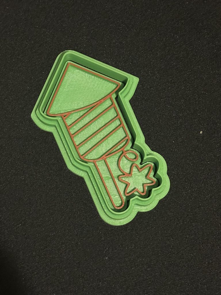 3D Printed Firework Rocket Cookie Cutter - Ideal For Play Dough Or Modelling Clay Firework, Bonfire Or Guy Fawkes Play