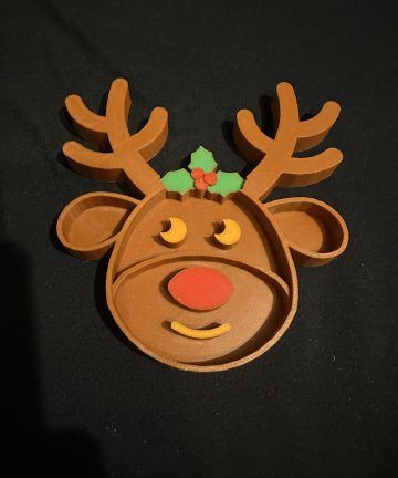 3D Printed Reindeer Tray Tray- Ideal For Sensory Play Filled With Rice Or Sand Or For Christmas Projects - Image 2