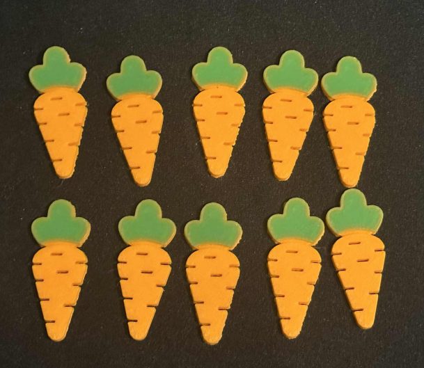 3D Printed Carrot tokens - set of 10 mini shapes