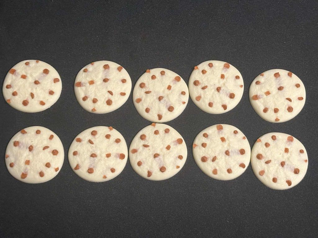 3D Printed Cookie tokens - set of 10 mini shapes