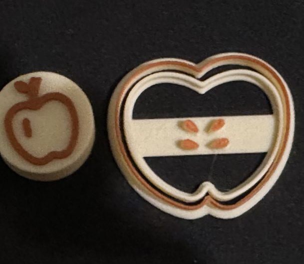 3D Printed Apple Stamp Set - Great For Play Dough Or Clay Play Or Autumn Projects