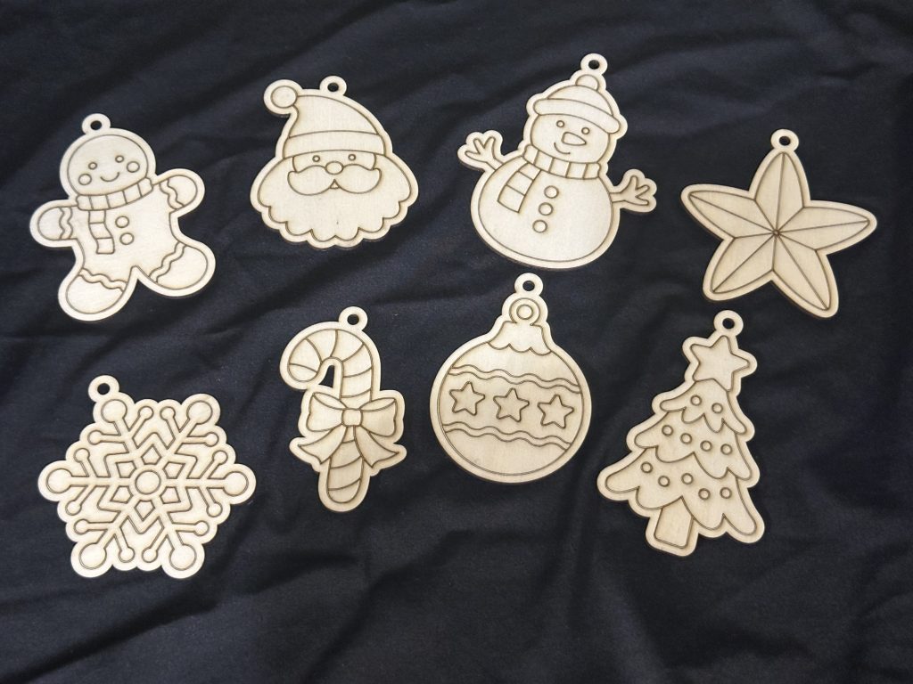 Set Of 8 Christmas Decorations - Ideal For Christmas Crafts & Projects