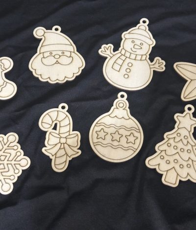 Set Of 8 Christmas Decorations - Ideal For Christmas Crafts & Projects