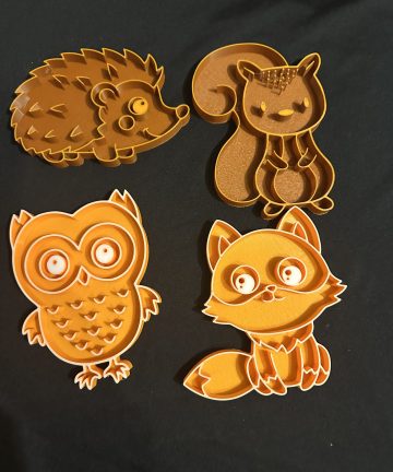 3D Printed Woodland Animal Tray Set Of 4 - Ideal For Sensory Play Filled With Rice Or Sand Or For Seasons, Autumn Projects Or Woodland Animal Projects - Image 2