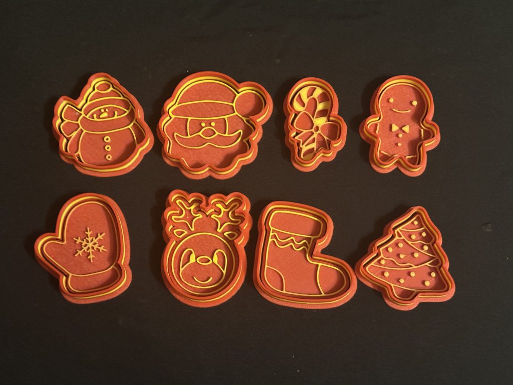3D Printed Christmas Cookie Cutters – Ideal For Play Dough, Clay Or Sand Play, Also Great For Christmas Projects