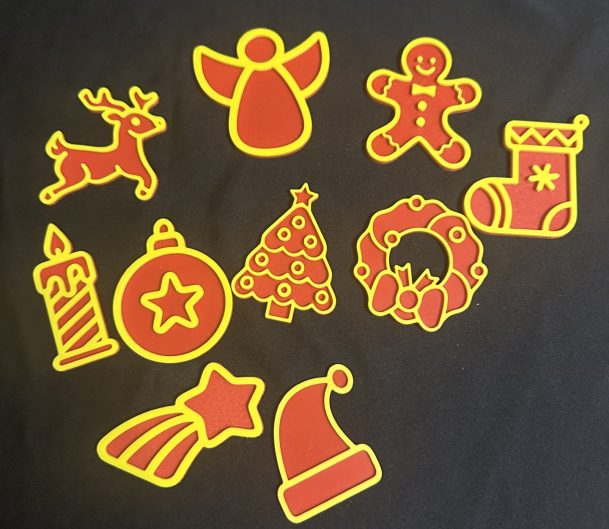 3D Printed Small Christmast Tray Set Of 9 – Ideal For Sensory Play Filled With Rice Or Sand Or For Seasons & Christmas Projects