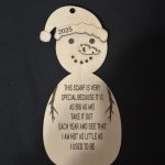 Snowman Christmas Ribbon Decoration - Measure Your Little One With Some Ribbon And Then Put It Round The Snowman's Neck To See How Much They Grow Each Year
