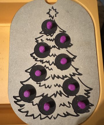 Flisat Screw On Pouch Lid 3D Printed & MDF Christmas Tree - Great For Helping Little Hands With Coordination & Dexterity & Christmas Projects - Image 2