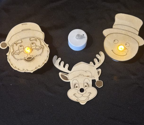 Christmas Tea Light Faces - Great For Christmas Projects Or Gifts