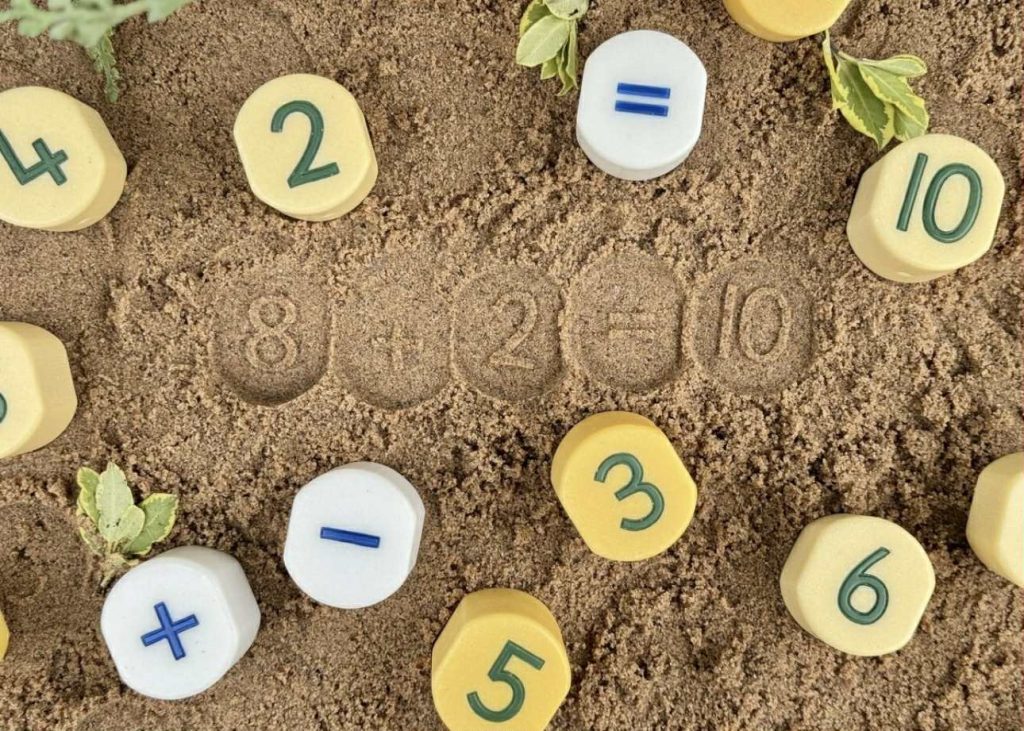Yellow Door Number Stamping Stones