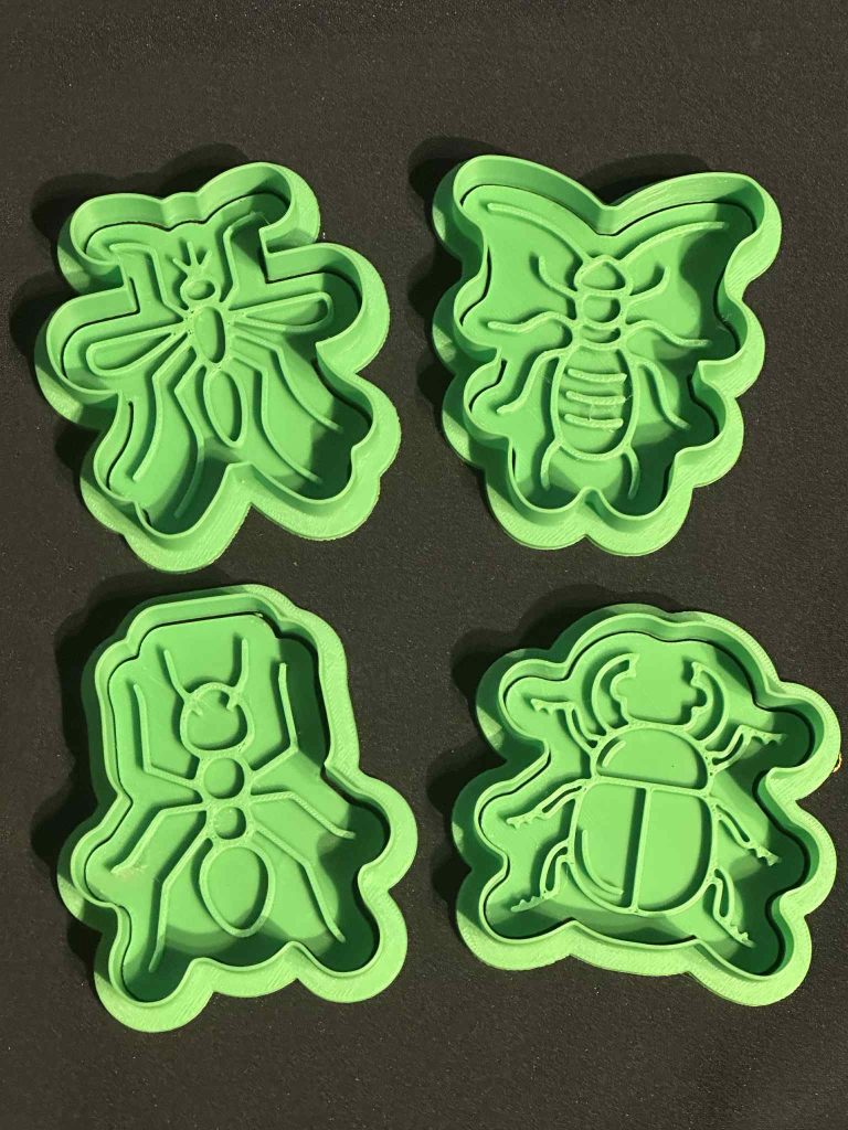 3D Printed Insects Cookie Cutters – Great For Use with Play Dough & Clay, damp sand or cookies
