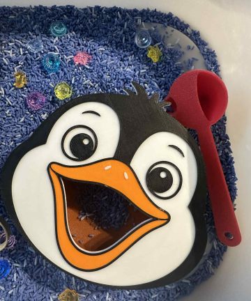 3D Printed Penguin Feeding Face – Great For Winter Or Seasons Projects and To Help Little Hands With Coordination - Image 1
