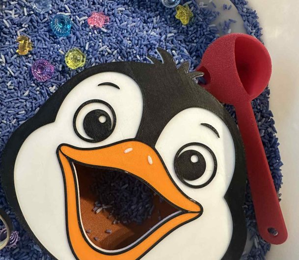 3D Printed Penguin Feeding Face – Great For Winter Or Seasons Projects and To Help Little Hands With Coordination