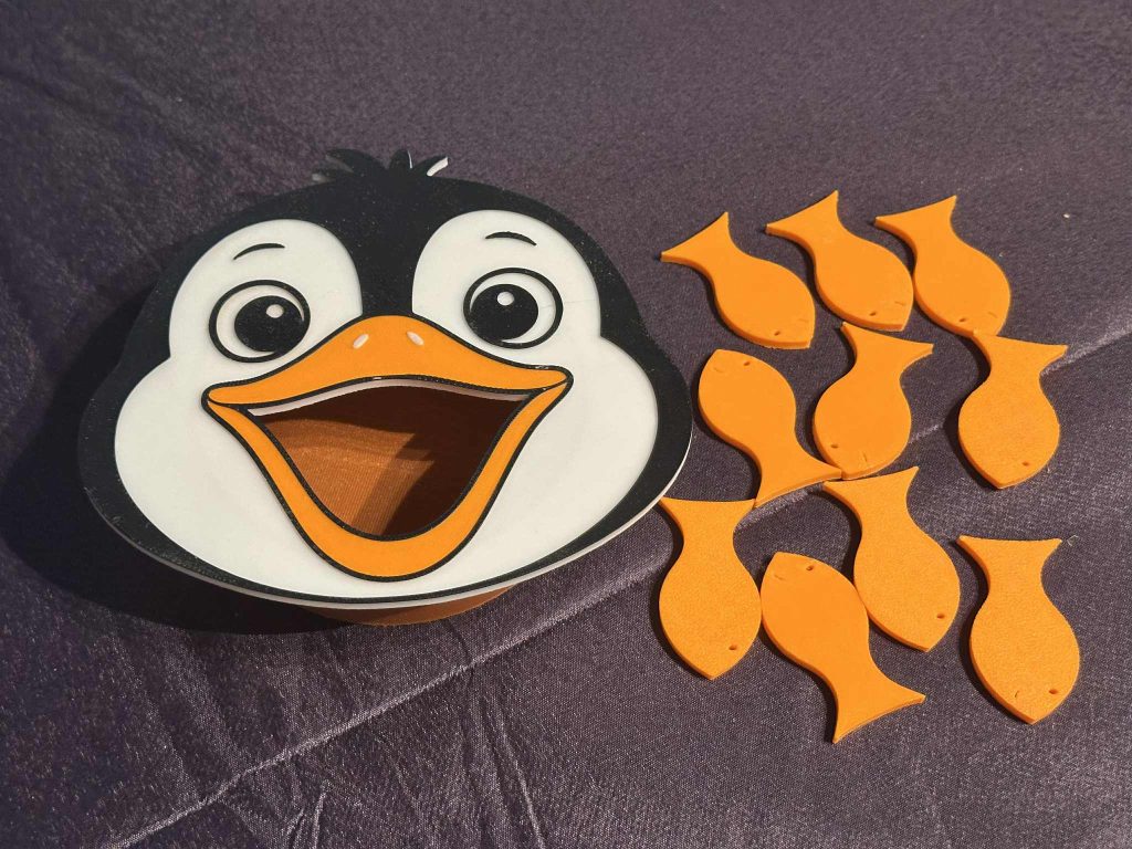 3D Printed Penguin Feeding Face – Great For Winter Or Seasons Projects and To Help Little Hands With Coordination