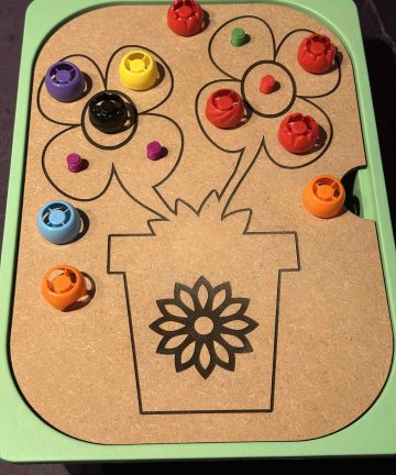 IKEA Flisat Vase Flower Screw On Pouch Lid 3D Printed & MDF – Great For Helping Little Hands With Coordination & Dexterity & Spring and summer activities - Image 1