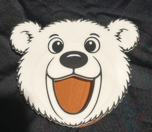 3D Printed Polar Bear Feeding Face – Great For Winter Or Seasons Projects and To Help Little Hands With Coordination