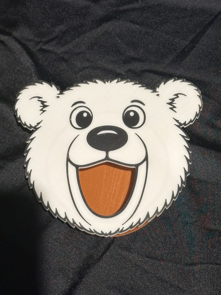 3D Printed Polar Bear Feeding Face – Great For Winter Or Seasons Projects and To Help Little Hands With Coordination