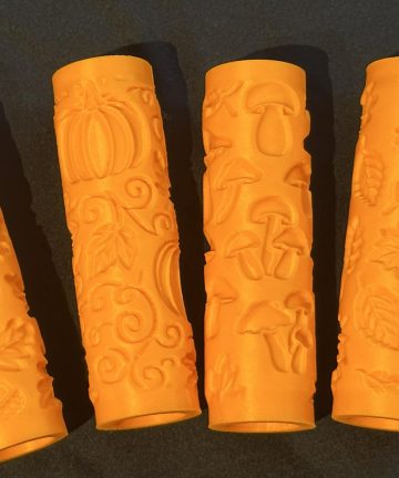 3D Printed Autumn Rollers - Great for play dough, damp sand or clay, these rollers create beautiful seasonal patterns and support hands-on, creative play - Image 1