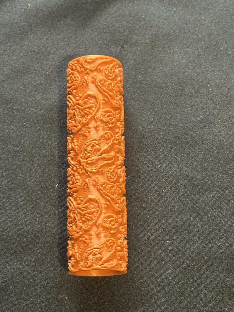 3D Printed Dinosaur Roller - Great for play dough, damp sand or clay, these rollers create beautiful seasonal patterns and support hands-on, creative play