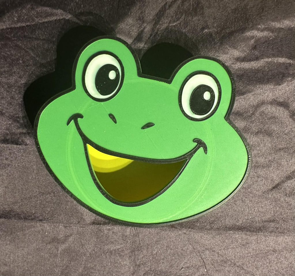 3D Printed Frog Feeding Face – Great For spring, summer or insect activities  and To Help Little Hands With Coordination