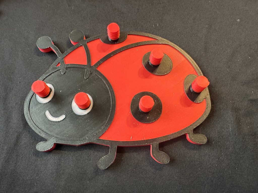 3D Printed Screw On Pouch Lid Ladybird – Great to Help With Little Ones Hand And Eye Co-ordination And Insect Projects