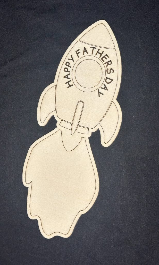 Fathers Day Rocket - Great As A Gift For Fathers Day With Room For Your Little Ones Hand Print In The Flame