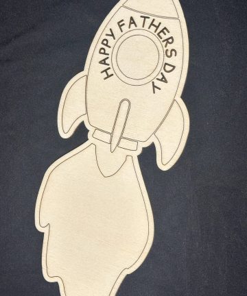 Fathers Day Rocket - Great As A Gift For Fathers Day With Room For Your Little Ones Hand Print In The Flame - Image 1