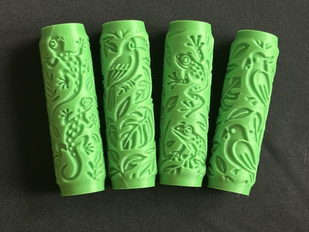 3D Printed Rain Forest  Rollers – Great for play dough, damp sand or clay, these rollers create beautiful patterns and support hands-on, creative play