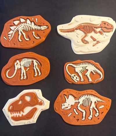 3D Printed Dinosaur Fossil set - great for sensory play tray