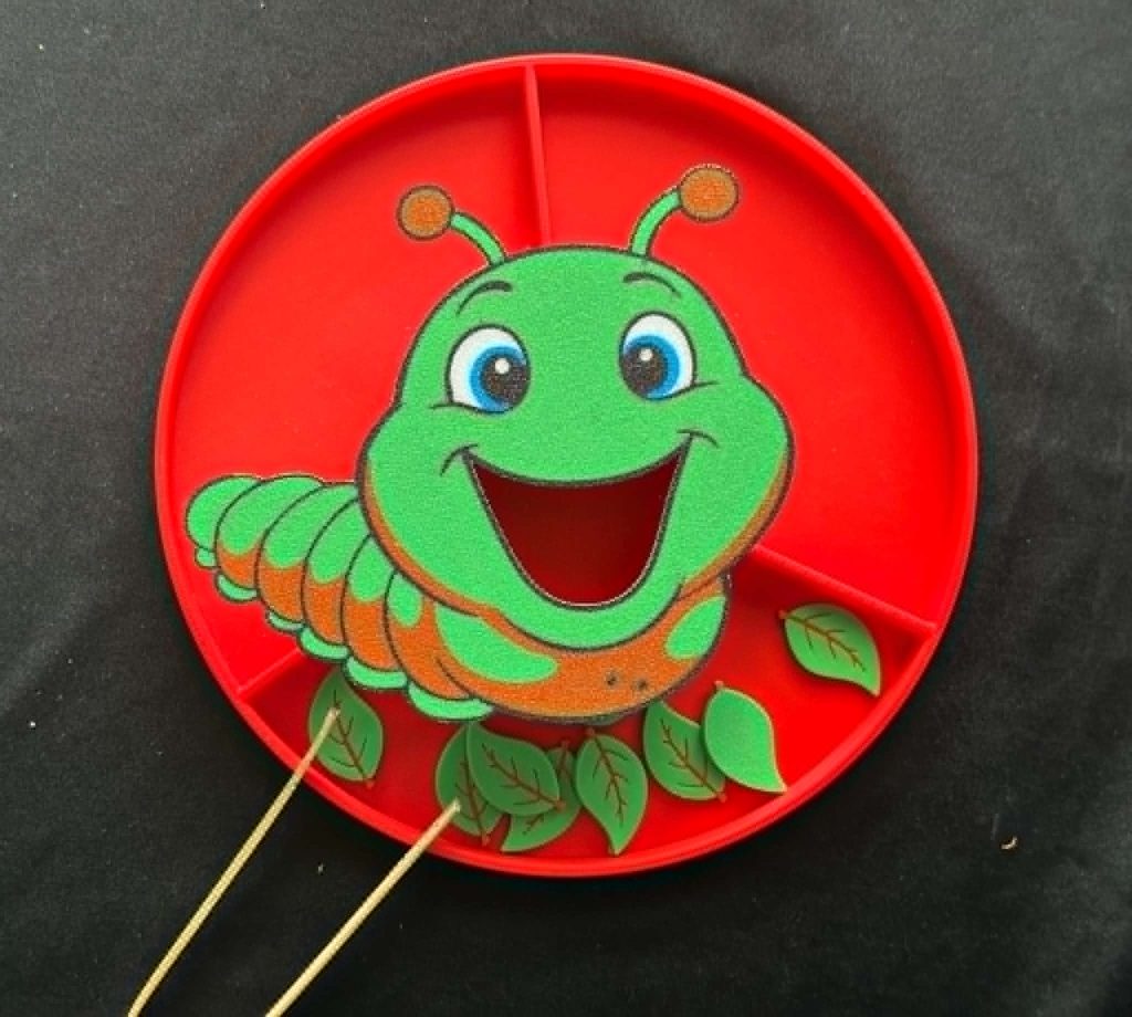3D Printed Feeding Caterpillar Face - Great for fine motor skills activities