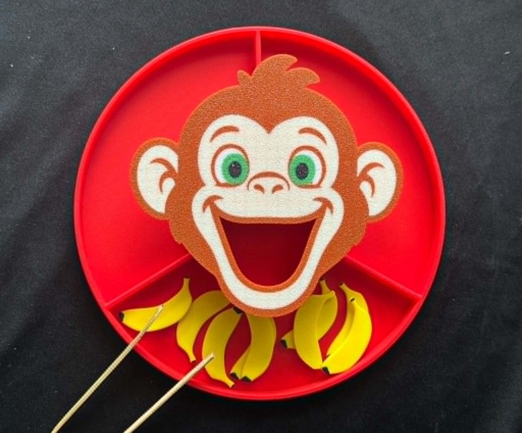 3D Printed Feeding Monkey Face - Great for fine motor skills activities