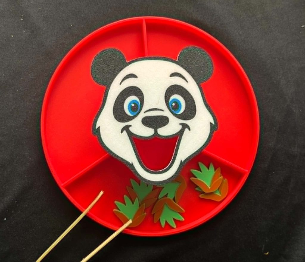 3D Printed Feeding Panda Face - Great for fine motor skills activities
