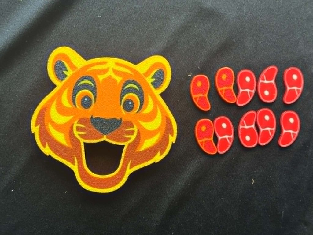 3D Printed Feeding Tiger Face - Great for fine motor skills activities