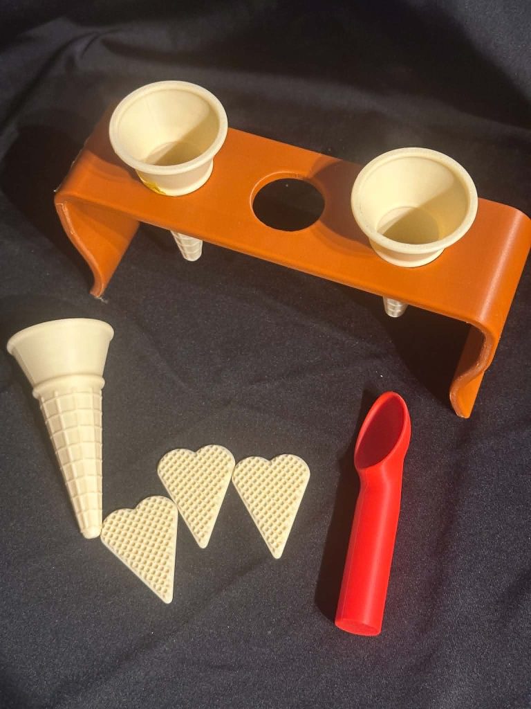 3D Printed Ice Cream Play Set - Great for messy, play trays