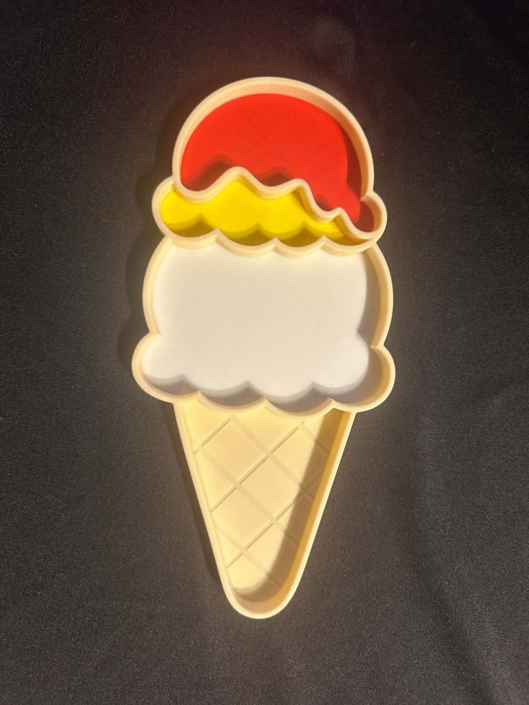 3D Printed Ice Cream Tray - Great for sensory play trays