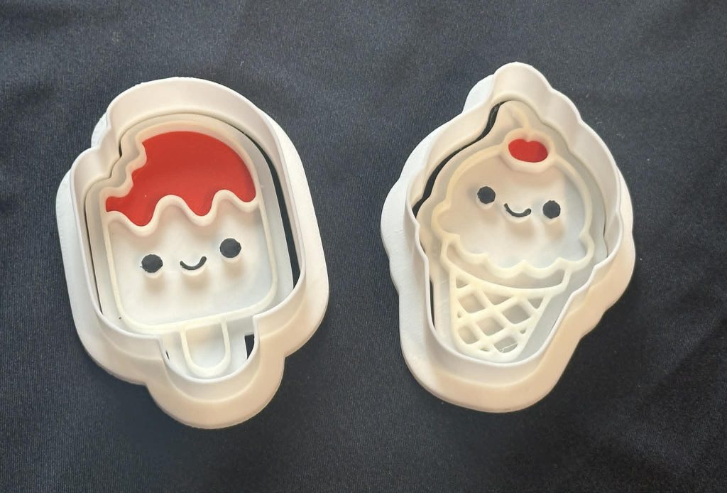 3D Printed Ice cream Cookie Cutters – Great For Use with Play Dough & Clay, damp sand or cookie