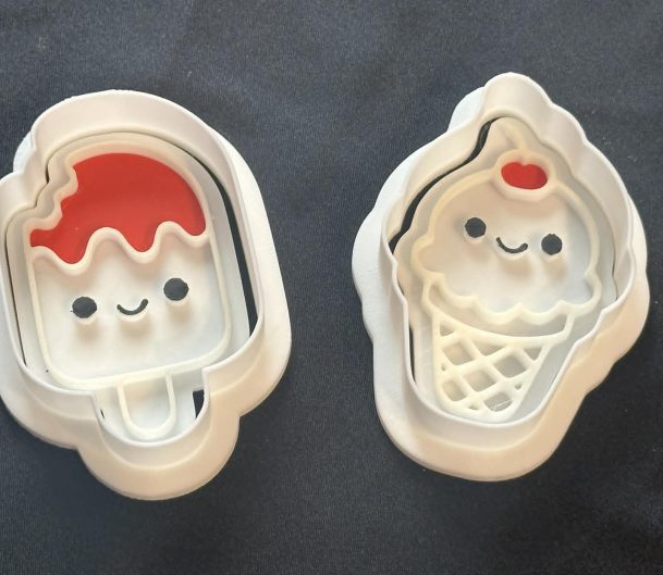 3D Printed Ice cream Cookie Cutters – Great For Use with Play Dough & Clay, damp sand or cookie