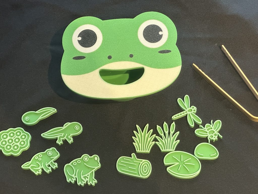 3D printed Frog Face 2 ,Comes with Mini bowl - Great for fine motor skills by feeding objects into the hole