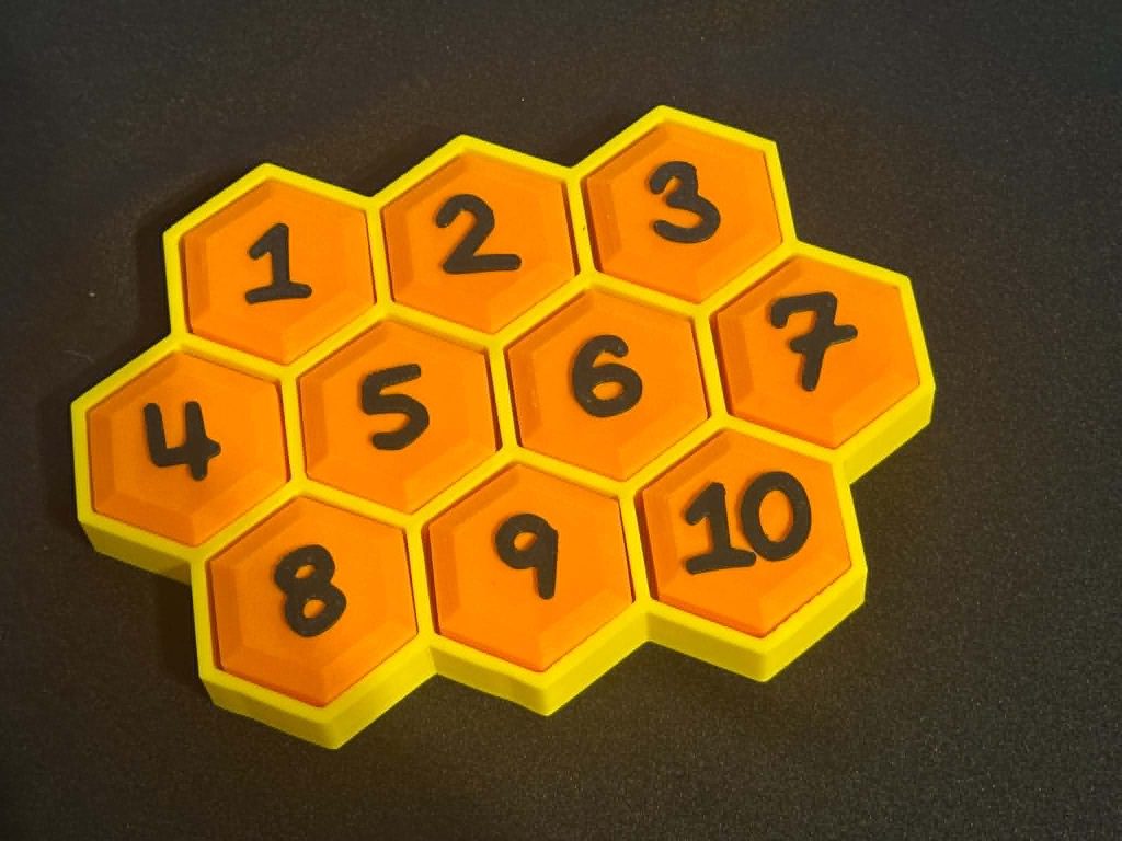 3D Printed Honeycomb Number board
