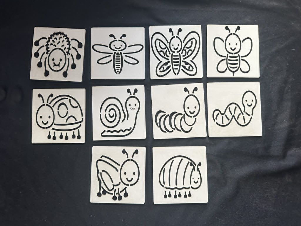 Insect Stencil boards set of 10 - great for templates or adding to activities